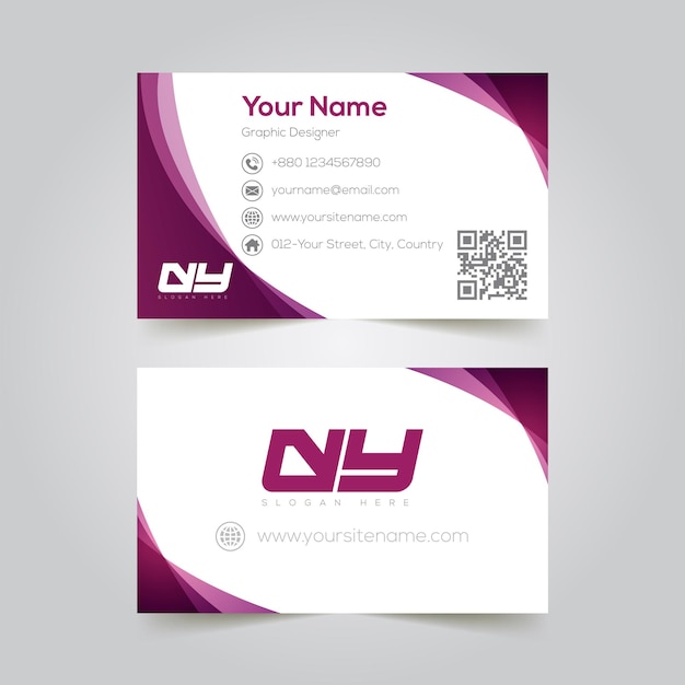 Blueberry colored corporate business card