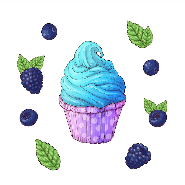 Blueberry cupcake