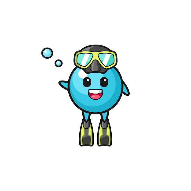 The blueberry diver cartoon character cute design