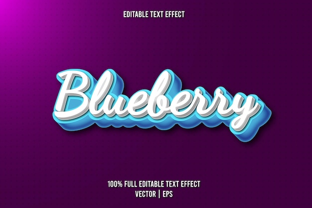 Vector blueberry editable text effect retro style