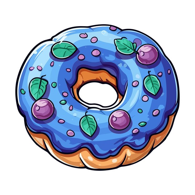 Blueberry glazed donut sticker