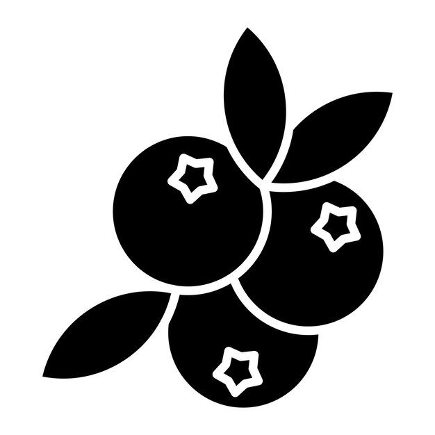 Черная иллюстрация Blueberry Glyph