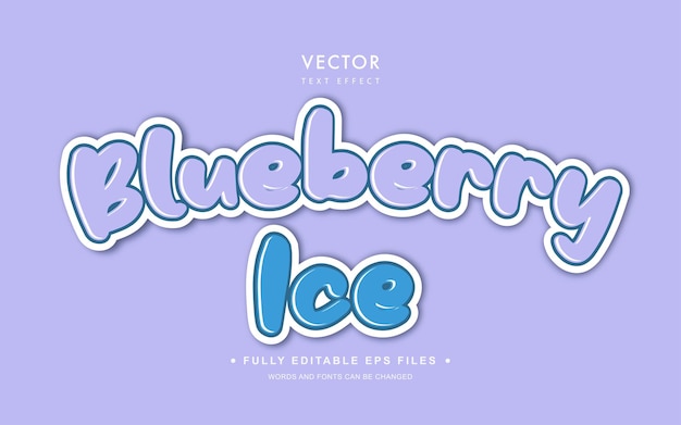 Vector blueberry ice editable text effect