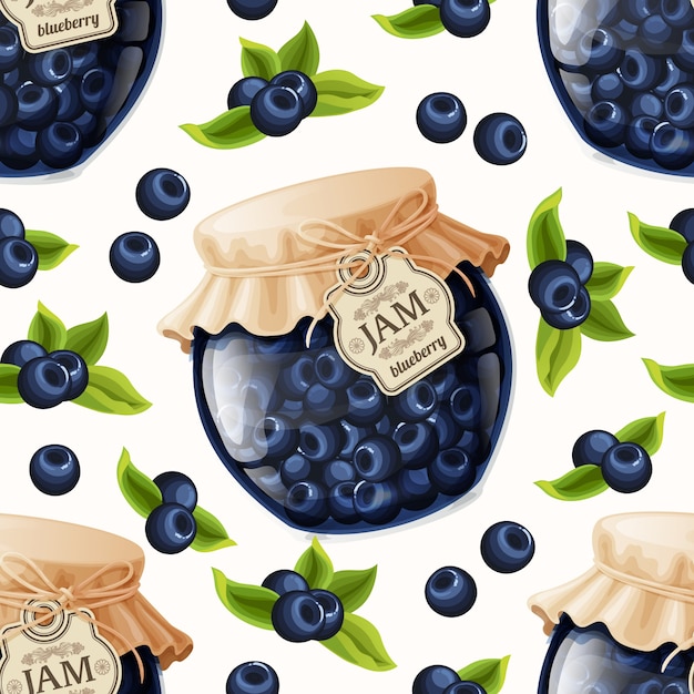 Blueberry jam seamless pattern