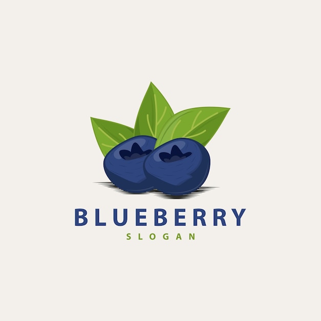 Blueberry Logo Garden Farm Fresh Fruit Vector Elegant Simple Design Symbol Illustration Template