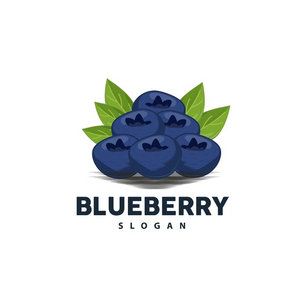 Blueberry Logo Tuin Boerderij Vers Fruit Vector Elegante Eenvoudig Ontwerp Symbool Illustratie Sjabloon