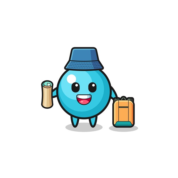 Blueberry mascot character as hiker