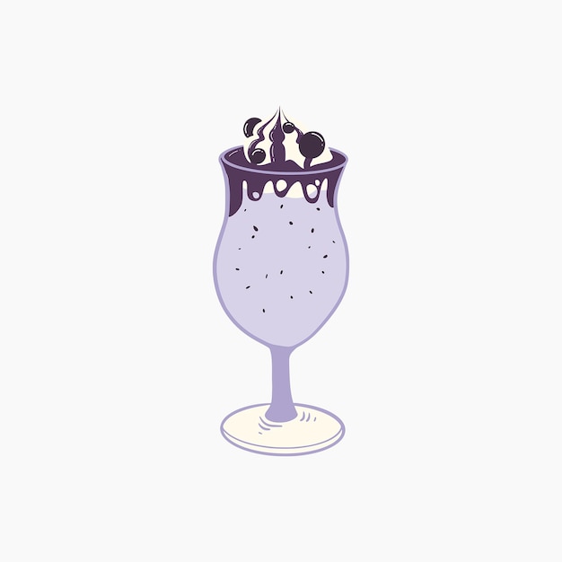 Blueberry milkshake illustration