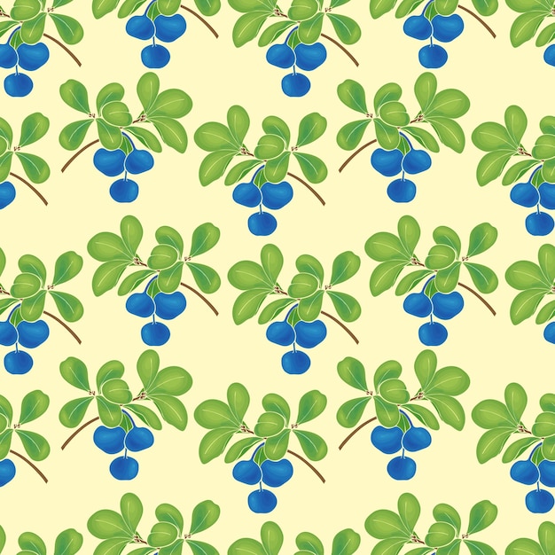 Blueberry pattern seamless vector illustration