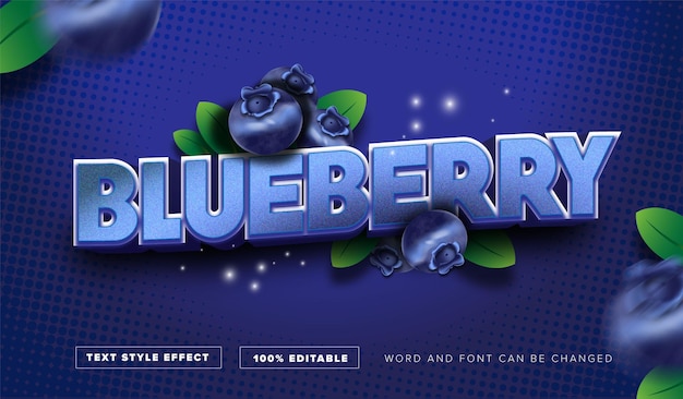 Effetto di stile di testo blueberry modificabile