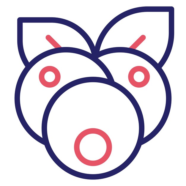 Blueberry vector icoon illustratie van vruchten en groenten iconset