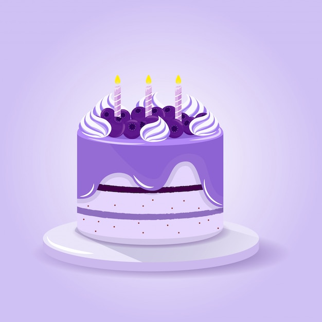 Vector blueberry violet cake