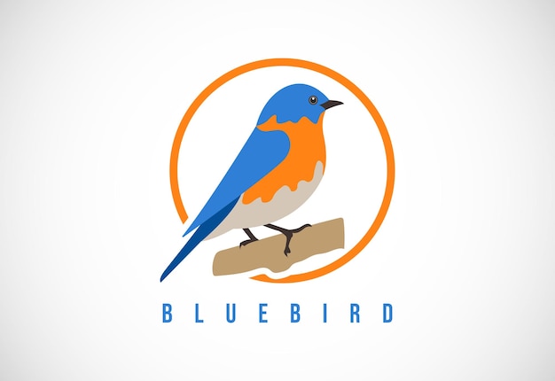 Bluebird in een cirkel Bluebird logo ontwerp sjabloon vector illustratie