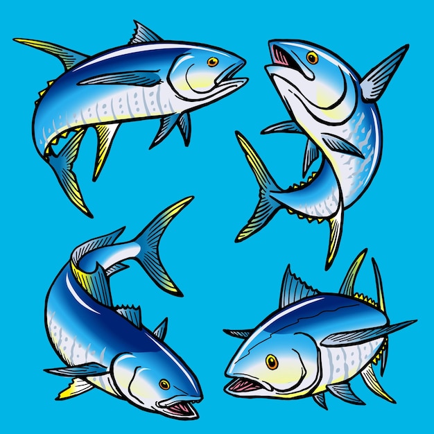 Bluefin tuna fish template for premium pack