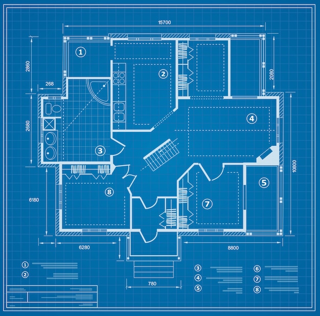 青写真の家計画図。記入の図
