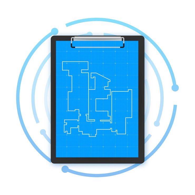 Vector blueprint house plan drawing vector stock illustration