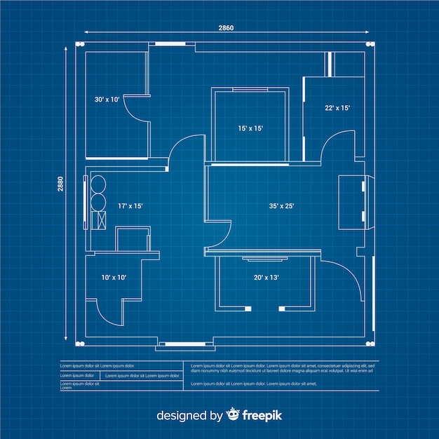 Blueprint of a house sketch concept