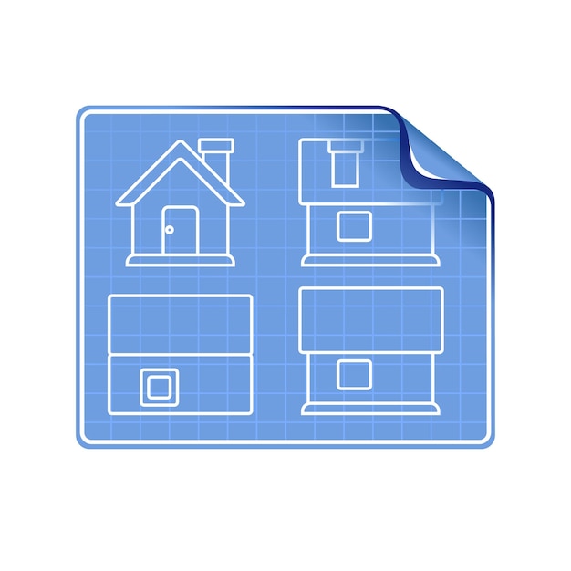 Blueprint icon color vector illustration