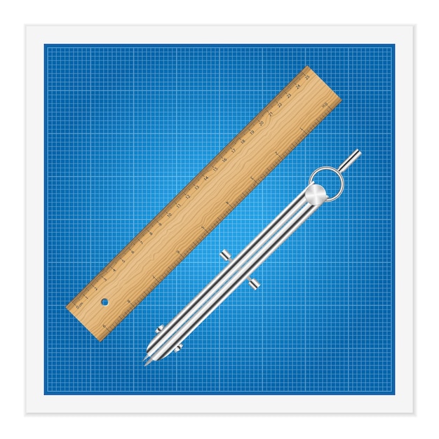 Vector blueprint and ruler instruments