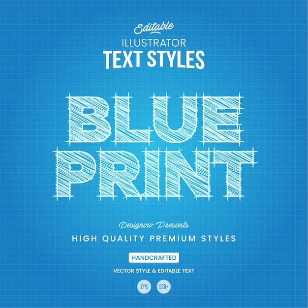 Vector blueprint text style