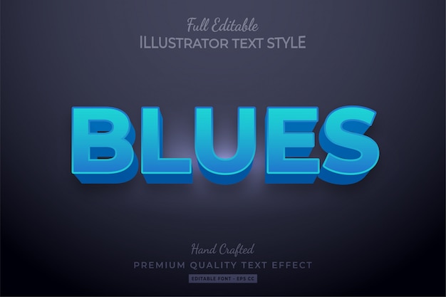 Effetto stile testo modificabile blues premium