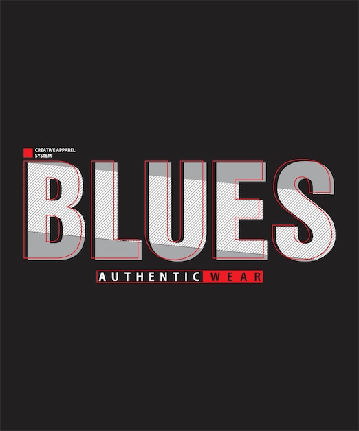 Stampa del design della t-shirt tipografia blues