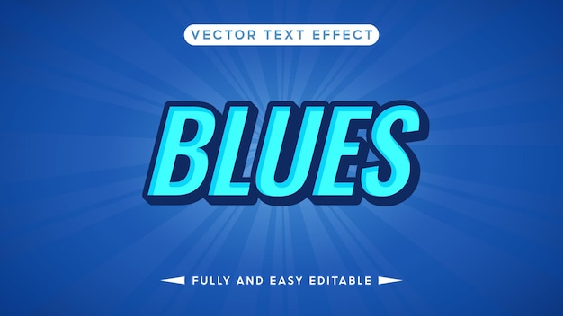 Blues Vector Tekst Effect