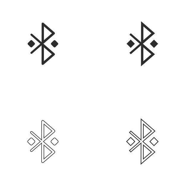 Bluetooth icon set vector graphic element