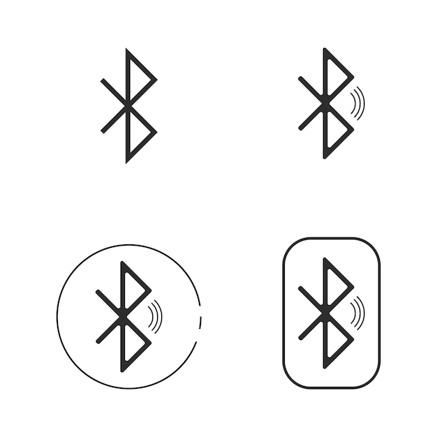 Bluetooth icon set vector graphic element