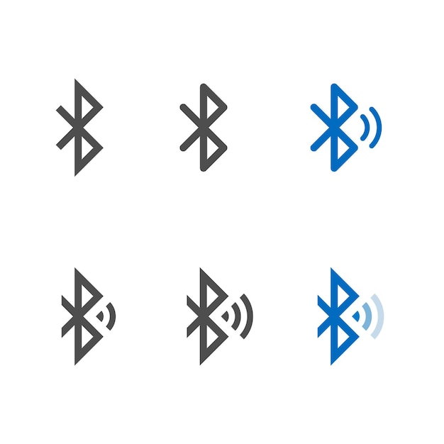 Bluetooth icon set vector isolated connection sign wireless technology concept