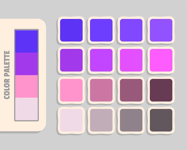 Vector blueviolet blueviolet lightpink mistyrose color palette rgb colors matching harmonious colours