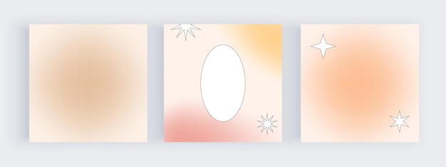 Blur gradient for social media banners with circle geometric frame