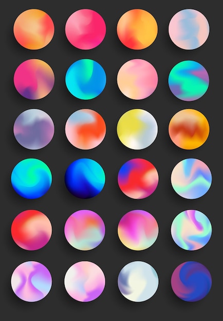 blurred avatars gradients set background vector illustration