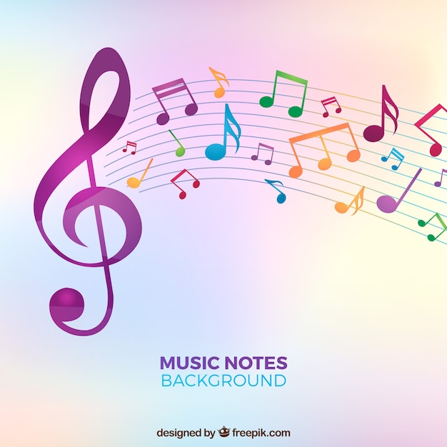 Blurred background with colorful notes