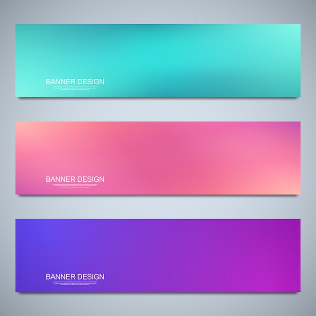 Vector blurred backgrounds for the banner design template colorful pattern vibrant colors fluid abstract