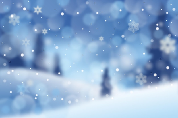 Blurred beautiful winter wallpaper