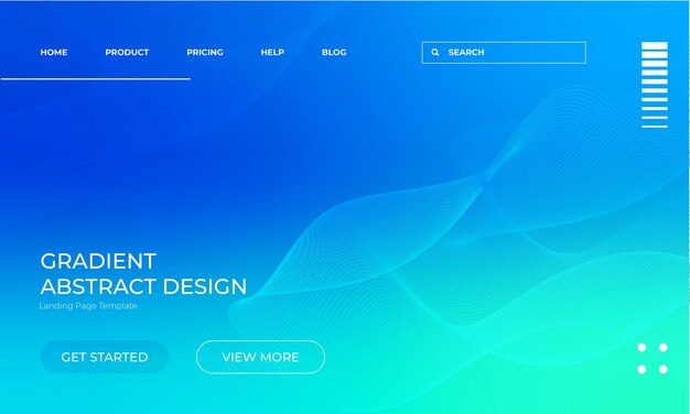 Blurred Blue Vector Gradient Background Template for Landing Page