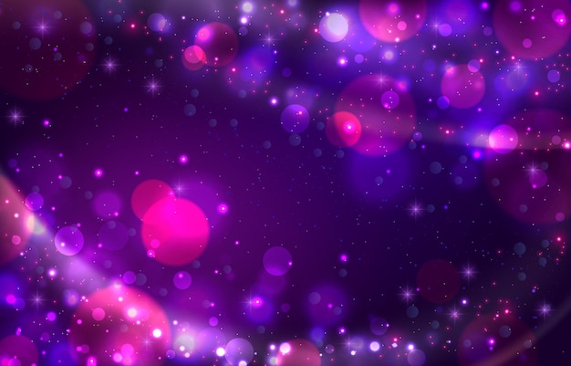 Vector blurred bokeh light on purple background