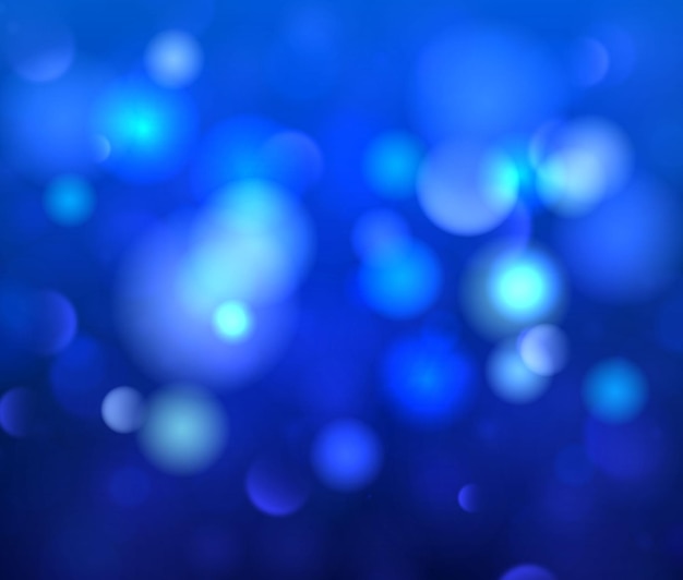 Blurred bright abstract bokeh. festive blue luminous background with colorful lights. night bright gold sparkles light .