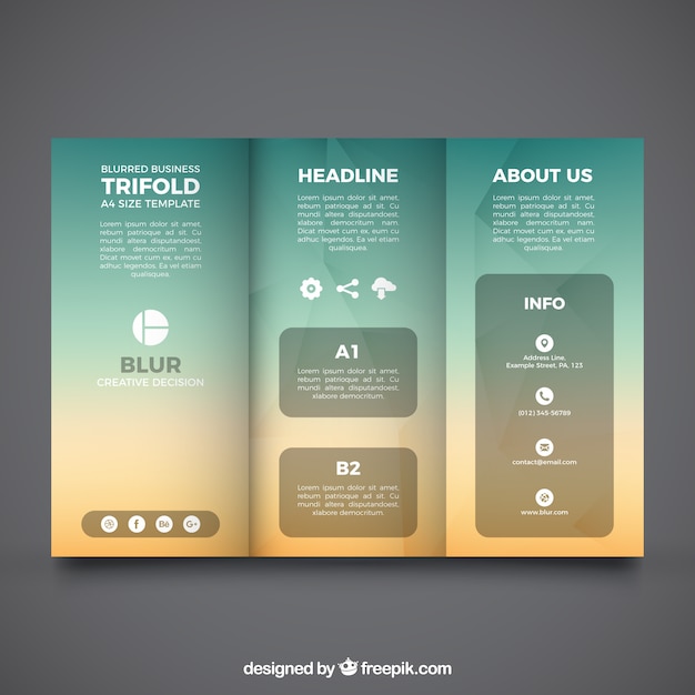 Vector blurred business trifold