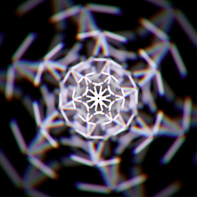 Blurred christmas snowflake sign with aberrations