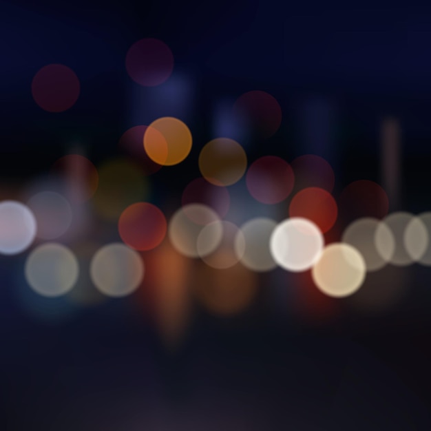 Blurred city at night vector background