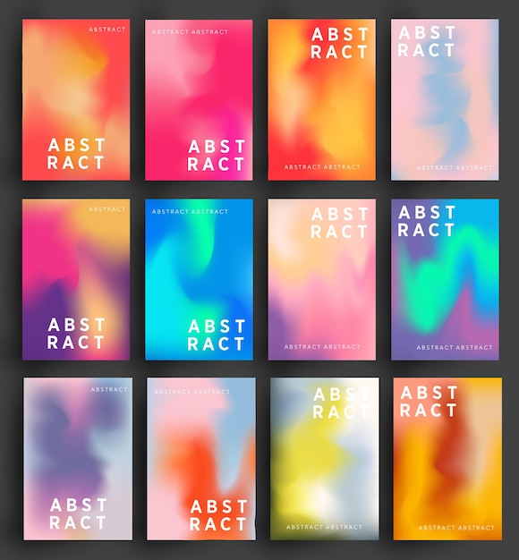 Vector blurred gradients set background vector illustration