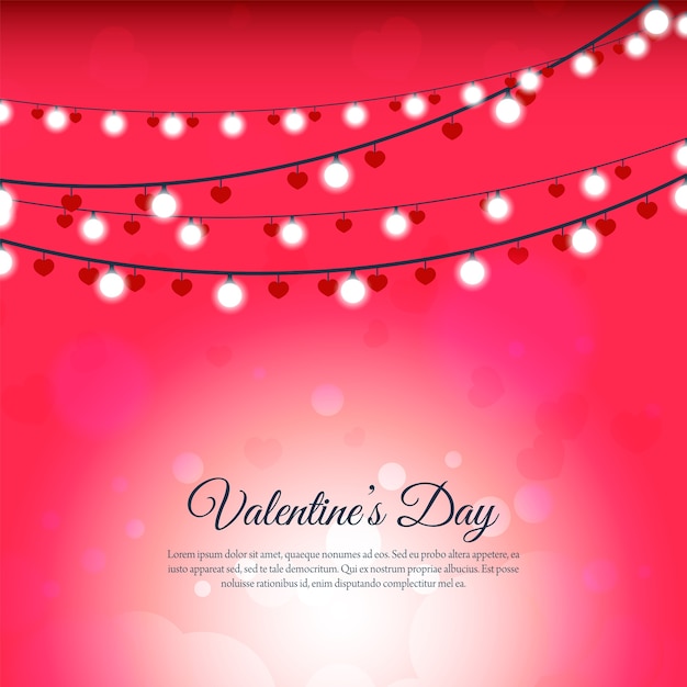 Blurred light bulb background for valentine day