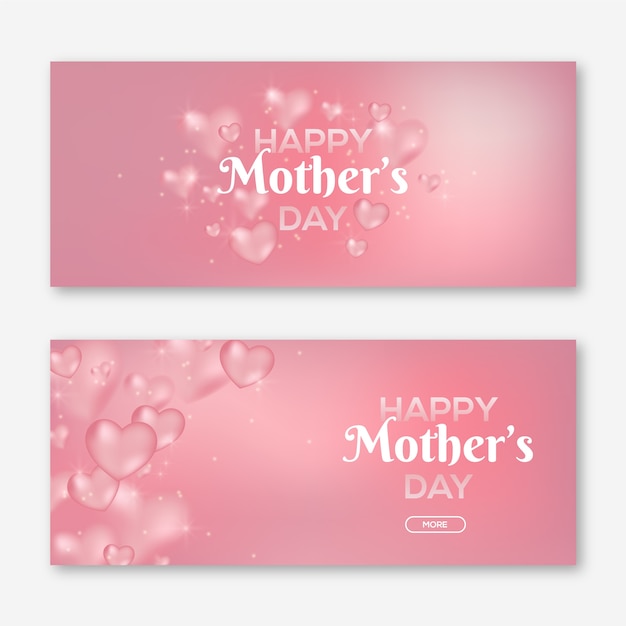 Blurred mother's day banners