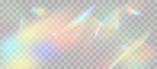 Blurred rainbow refraction overlay effect Light lens prism effect Holographic reflection crystal