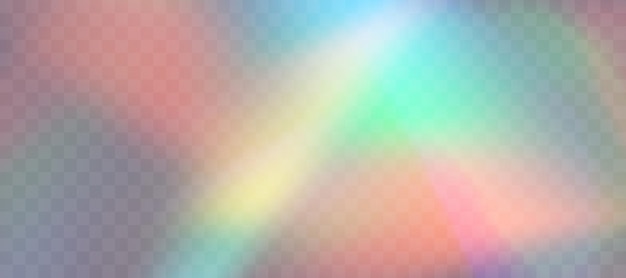 Effetto di sovrapposizione di rifrazione dell'arcobaleno sfocato effetto di prisma della lente luminosa riflessione di cristallo