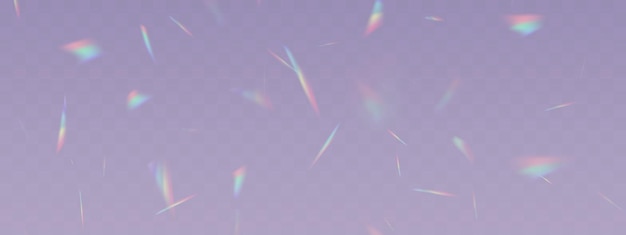 Blurred rainbow refraction overlay effect Light lens prism effect on transparent background Holographic reflection crystal flare leak shadow overlay Vector abstract illustration