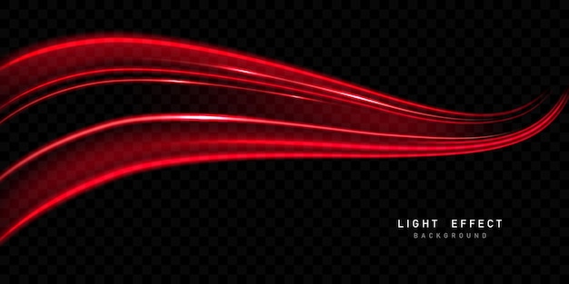 Vector blurred red neon light line design modern abstract vector illustration