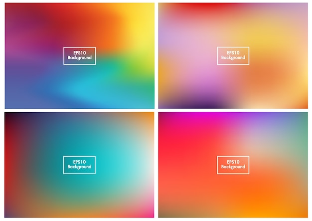 Blurred Set abstract background colorful gradient mesh Eps10 Vector 1